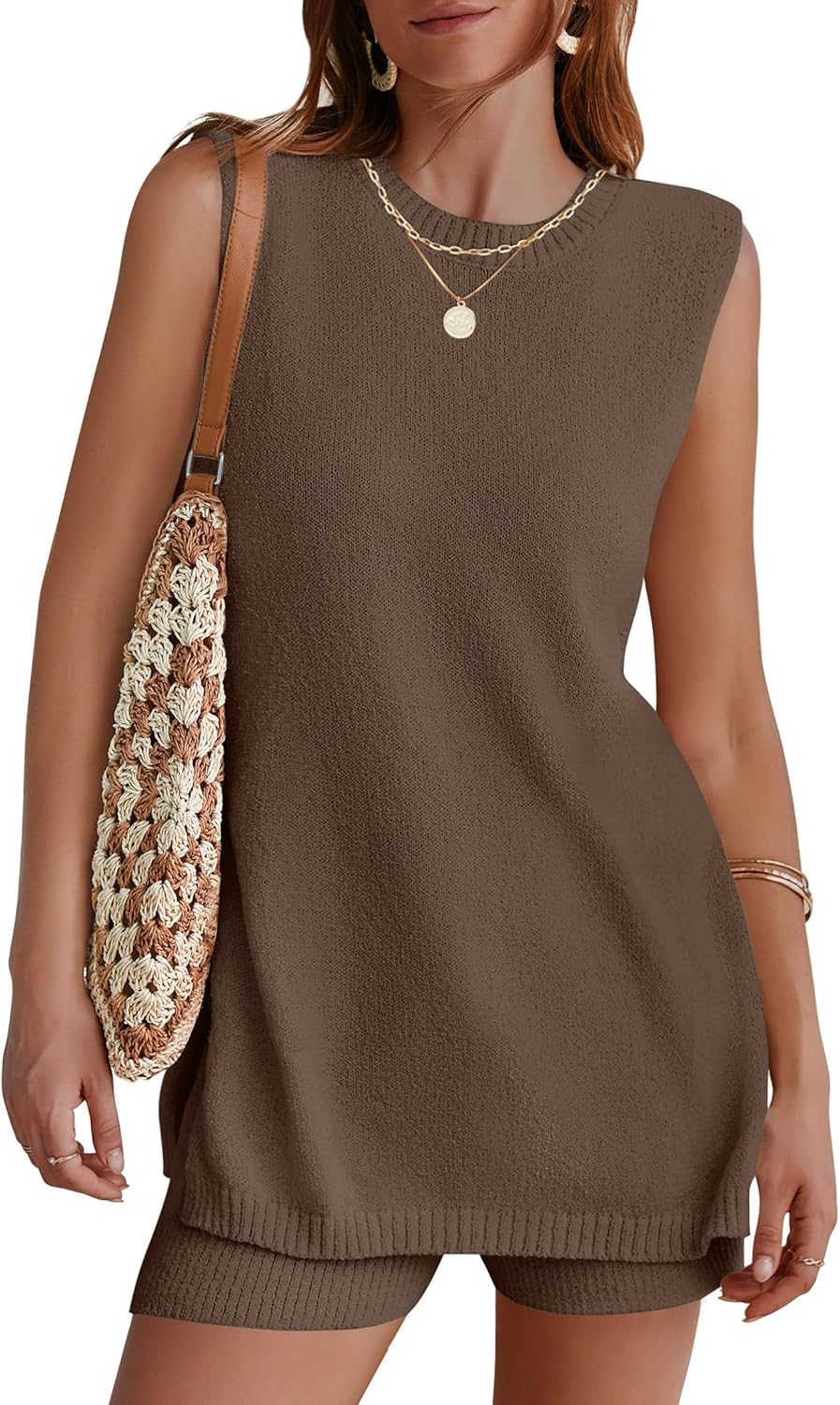 Women's Sleeveless Sweater Lounge Set