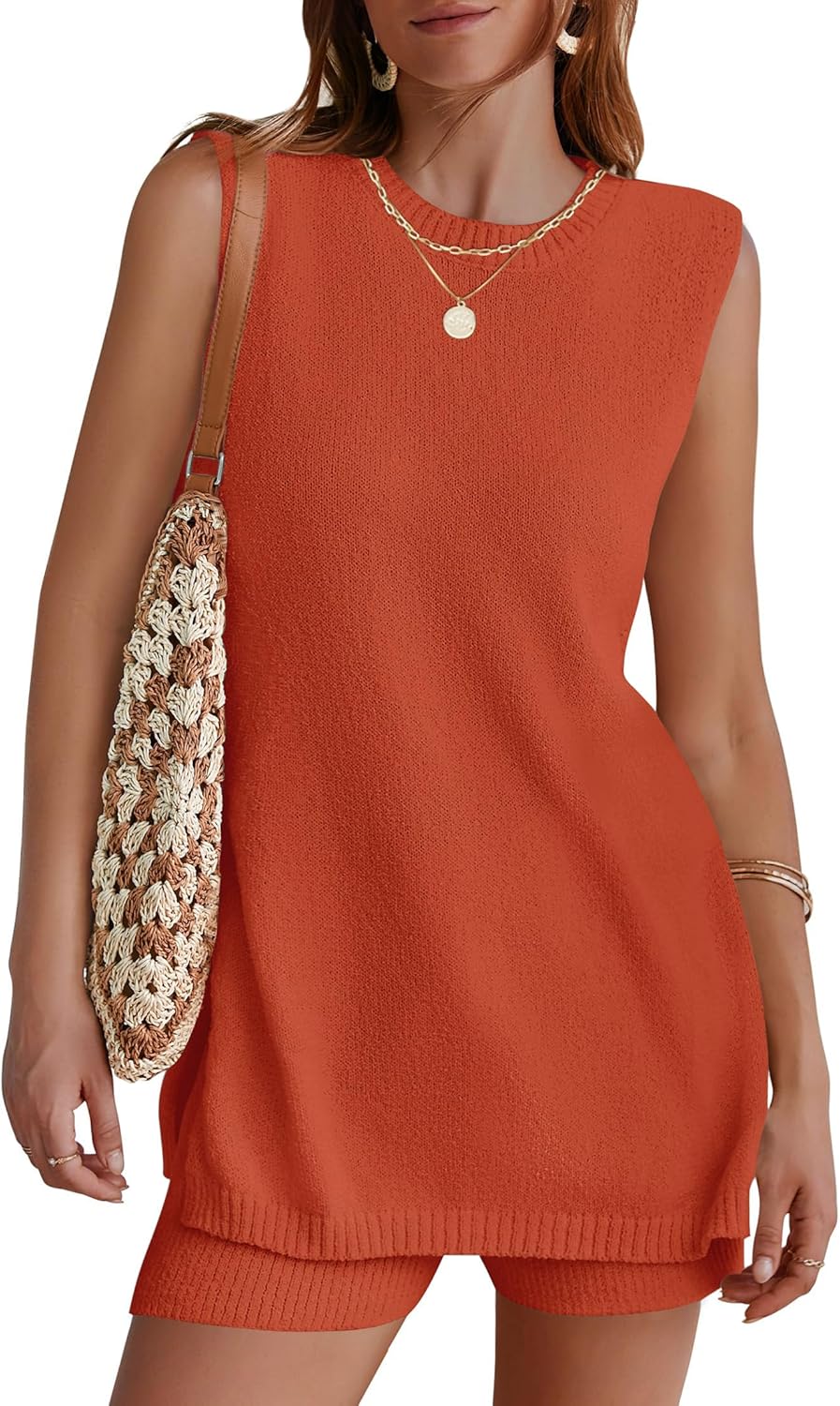 Women's Sleeveless Sweater Lounge Set