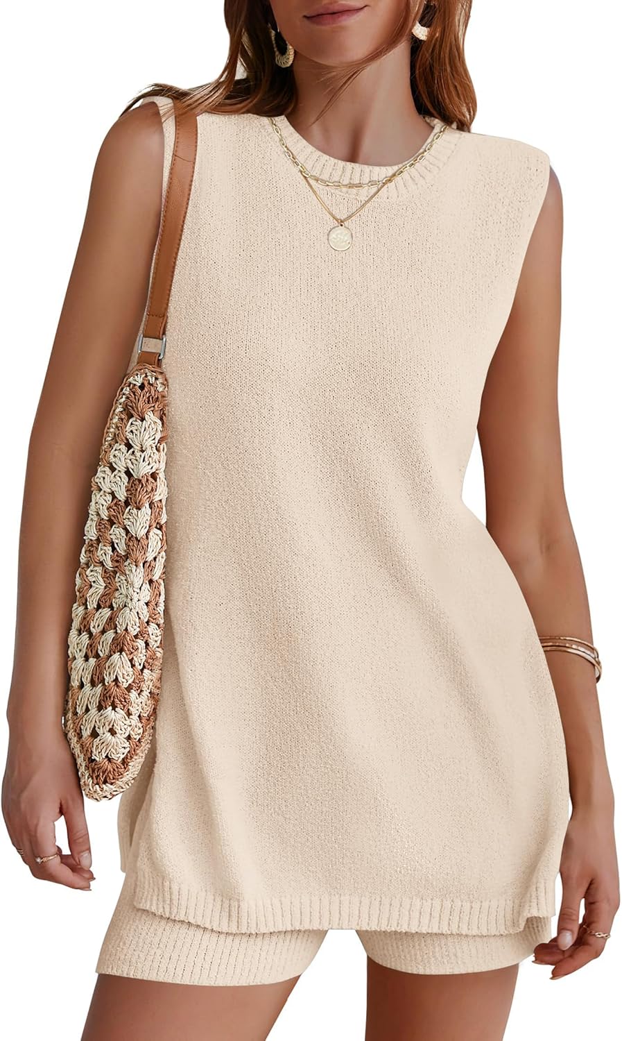 Women's Sleeveless Sweater Lounge Set