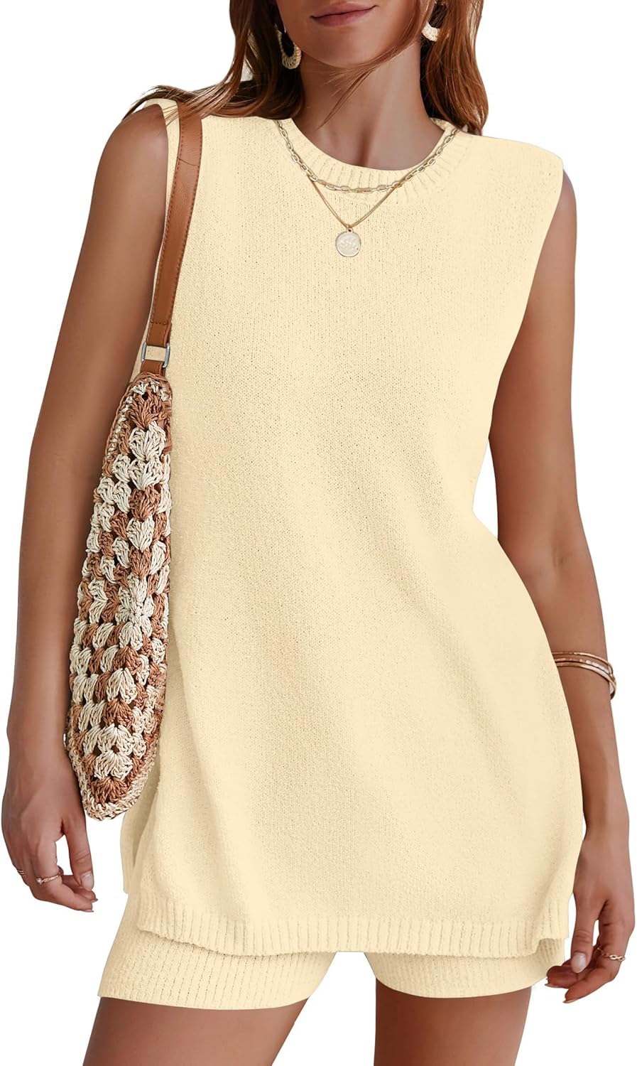 Women's Sleeveless Sweater Lounge Set