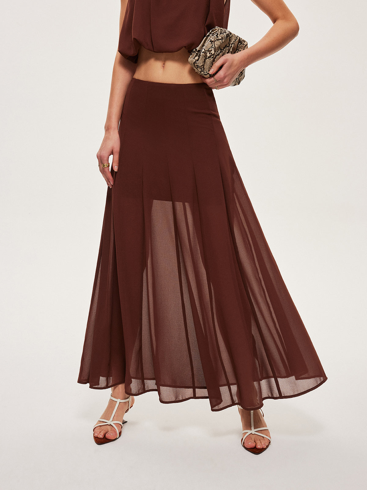 Chiffon Sleeveless Crop Top