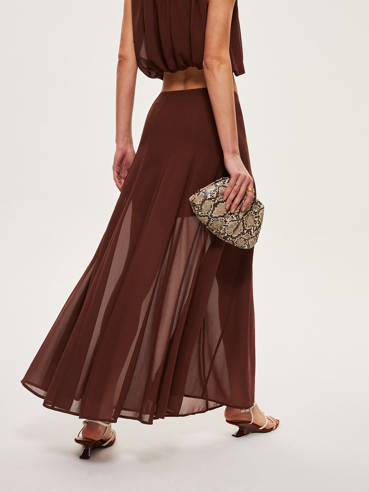 Chiffon Sleeveless Crop Top