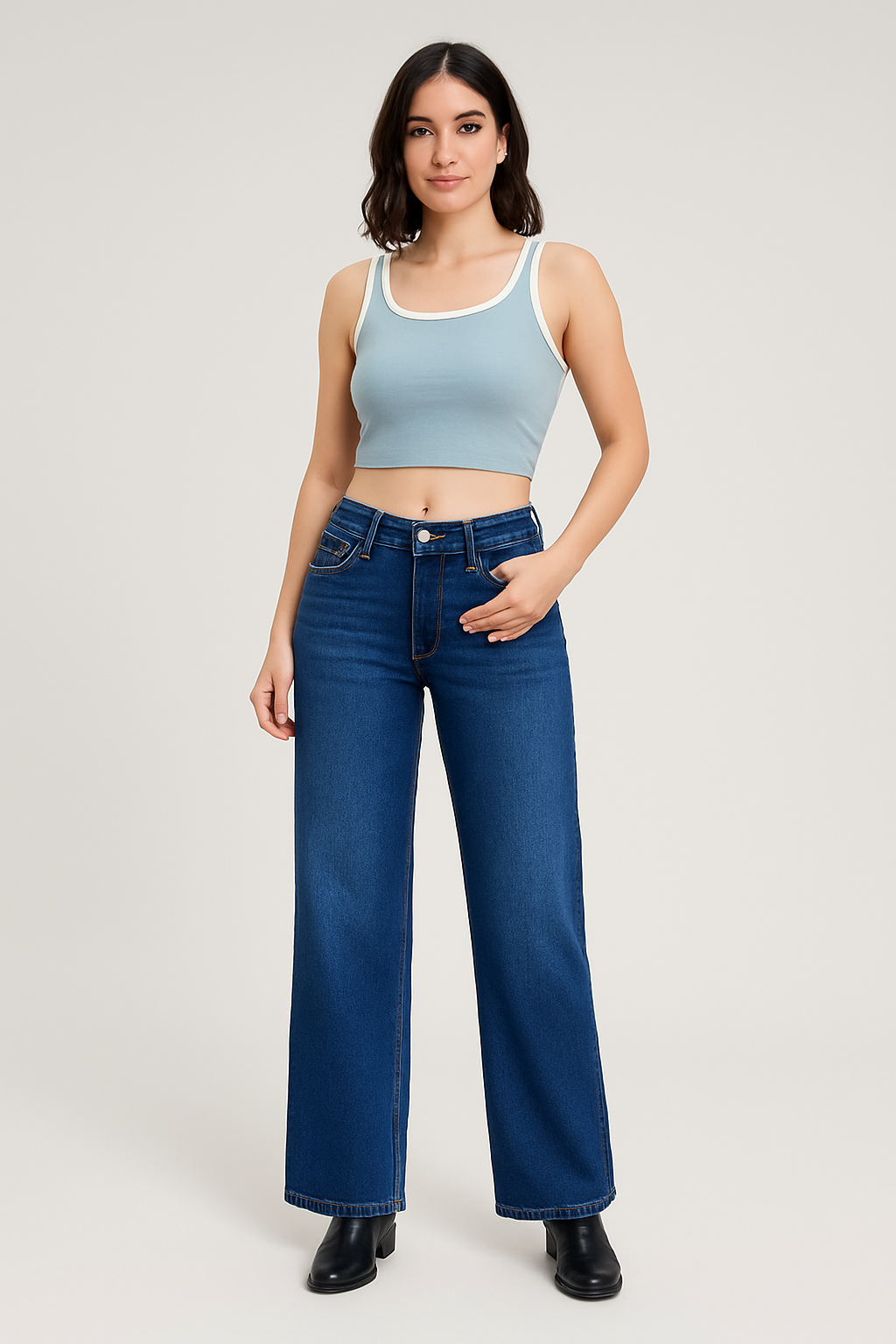 Minimalist High Waist Denim Stretch Jeans