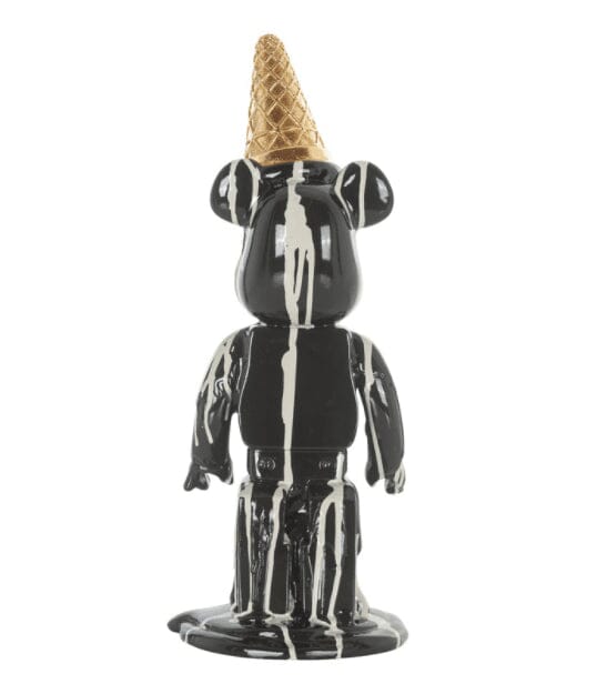 Black Ice Cream Cone Drip Bear Ornament