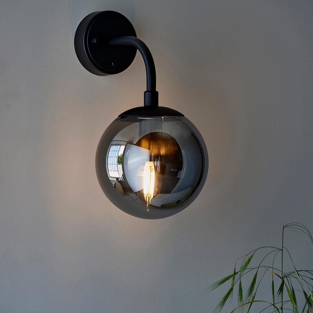 In Stock - Elowen Smoked Glass Wall Light