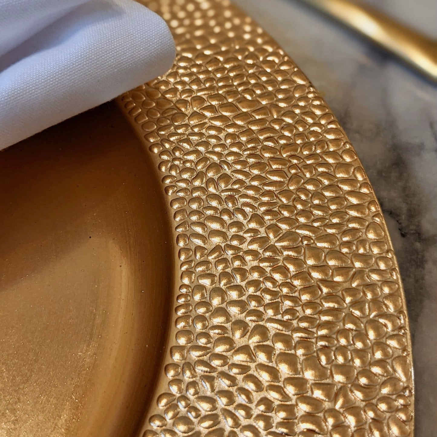 Comet Gold Pebble Effect Charger Plate