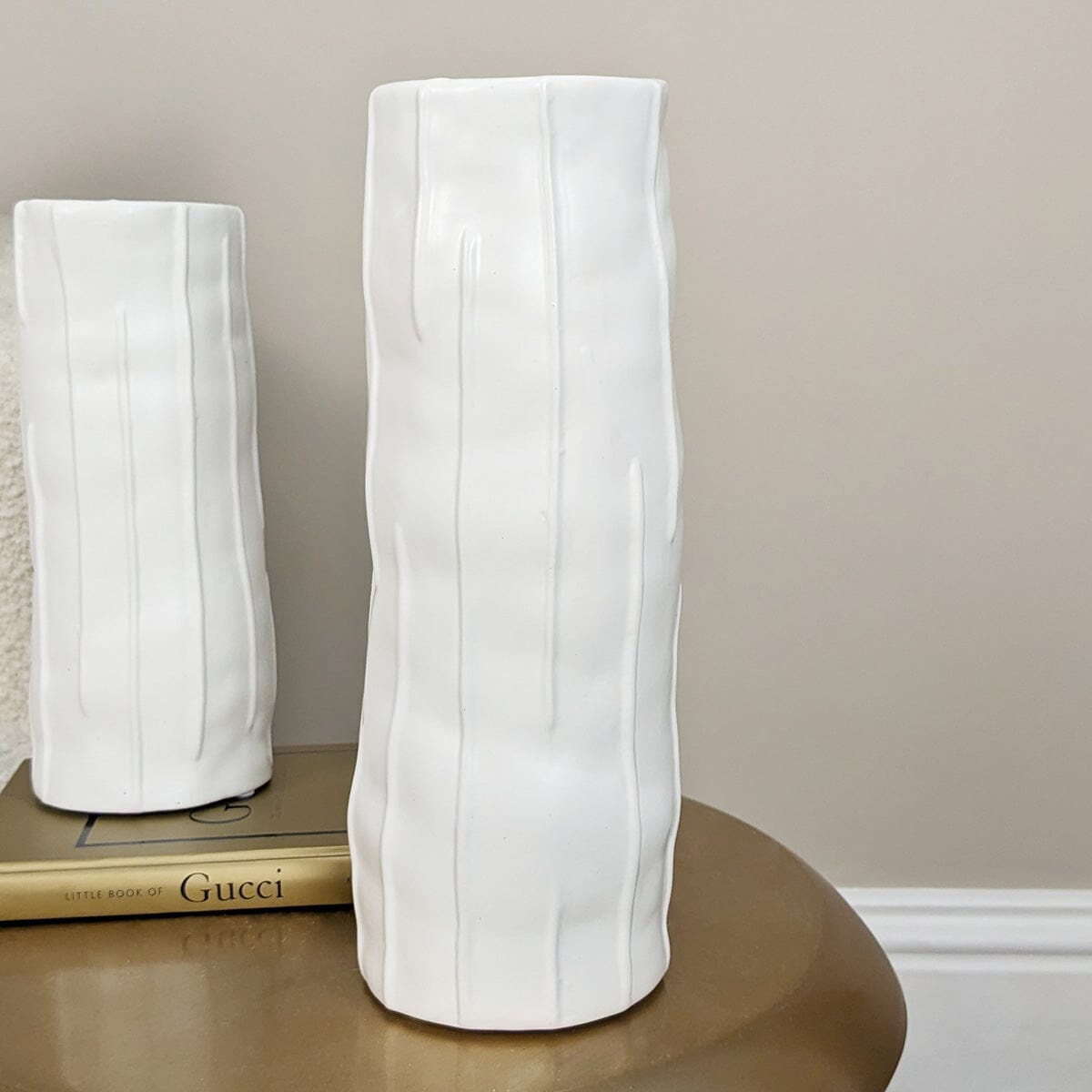 Corazi White Textured Abstract Vase
