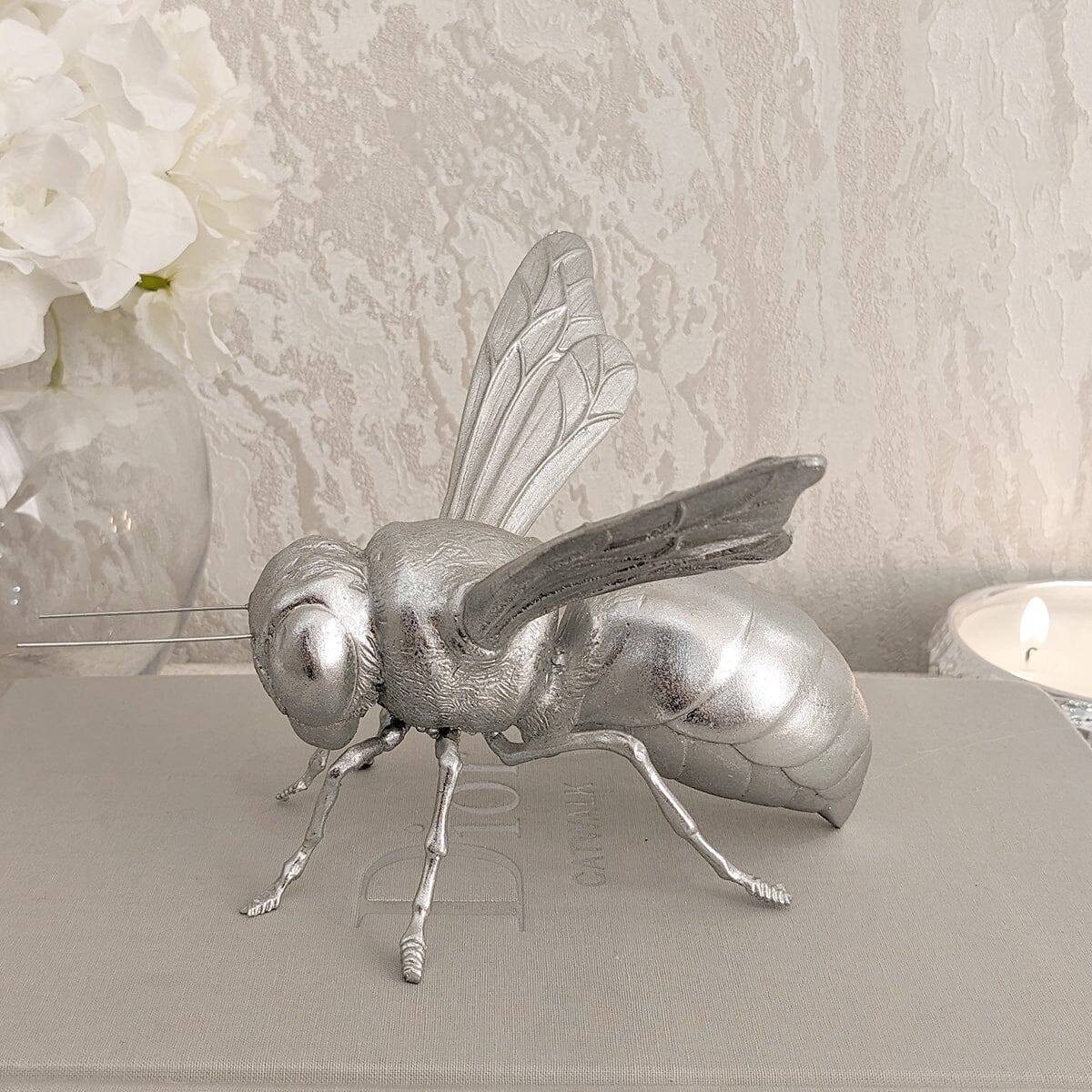 Decorative Silver Bee Ornament