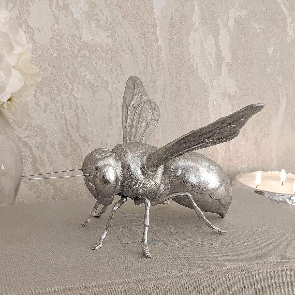 Decorative Silver Bee Ornament