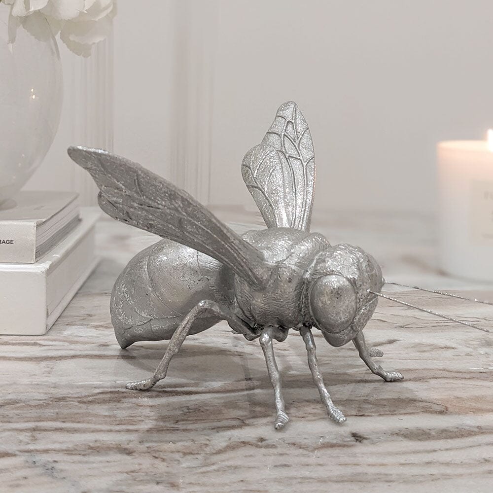 Decorative Silver Bee Ornament