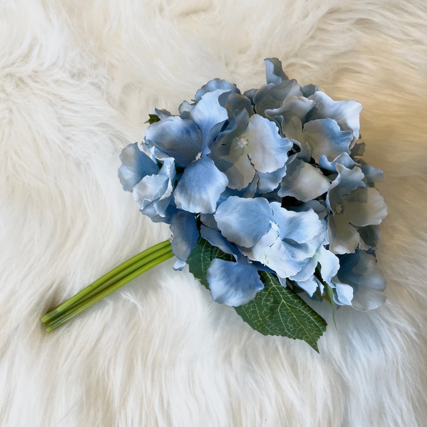 Faux Blue Hydrangea Bouquet of Flowers