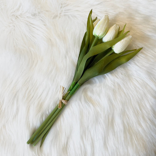 Faux Cream Tulips Bunch of Florals