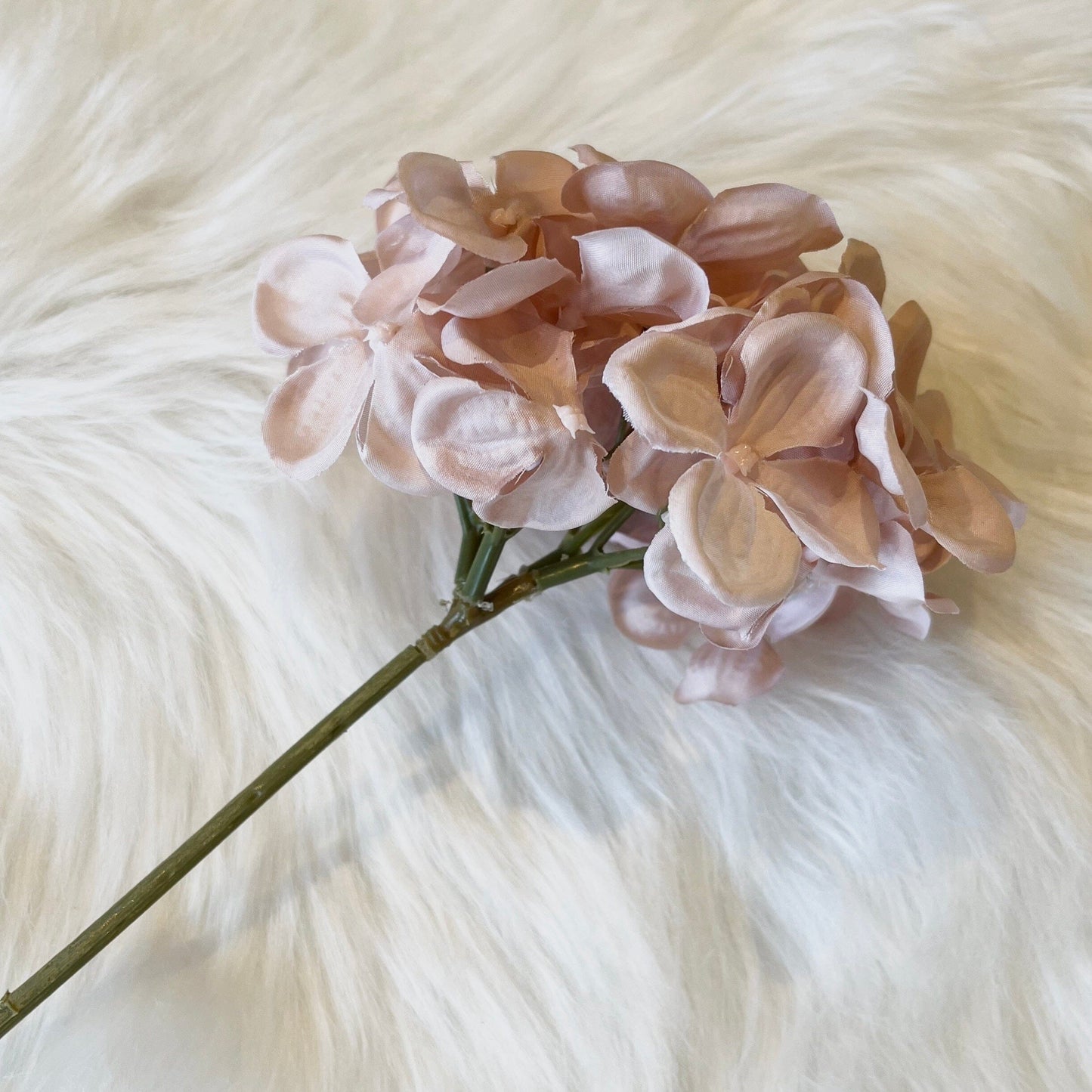 Faux Pink Hydrangea Single Stem Floral