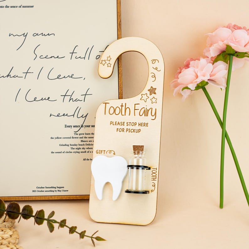 Personalised Tooth Fairy Pickup Dropoff Door Hanger