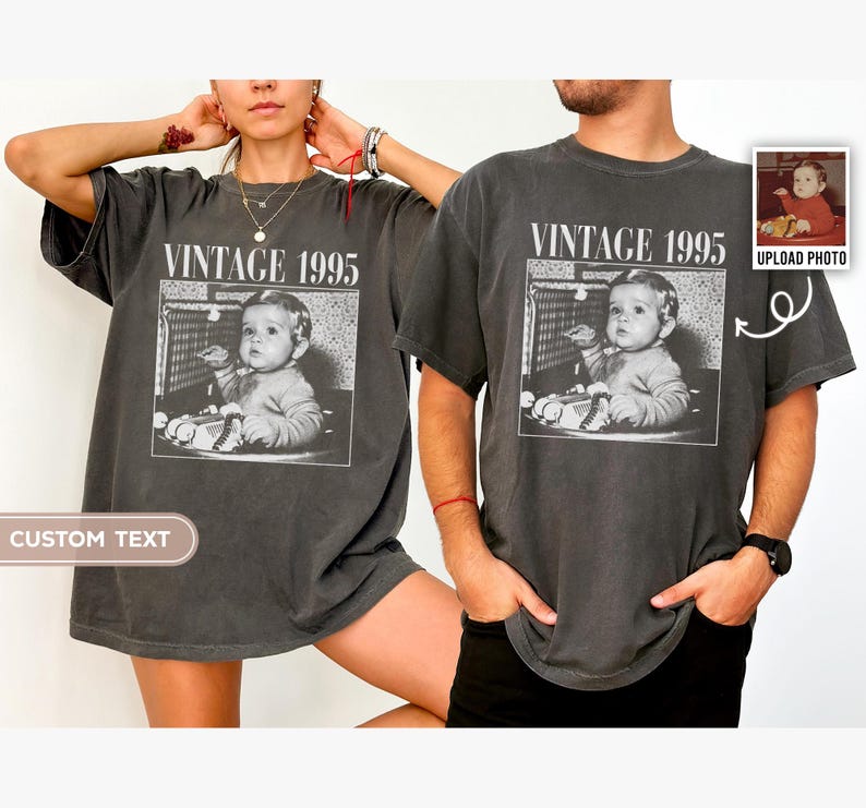 Personalised Vintage Shirt, Custom Photo Comfort Colors