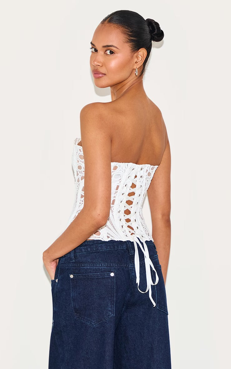 Sheer Floral Lace Corset