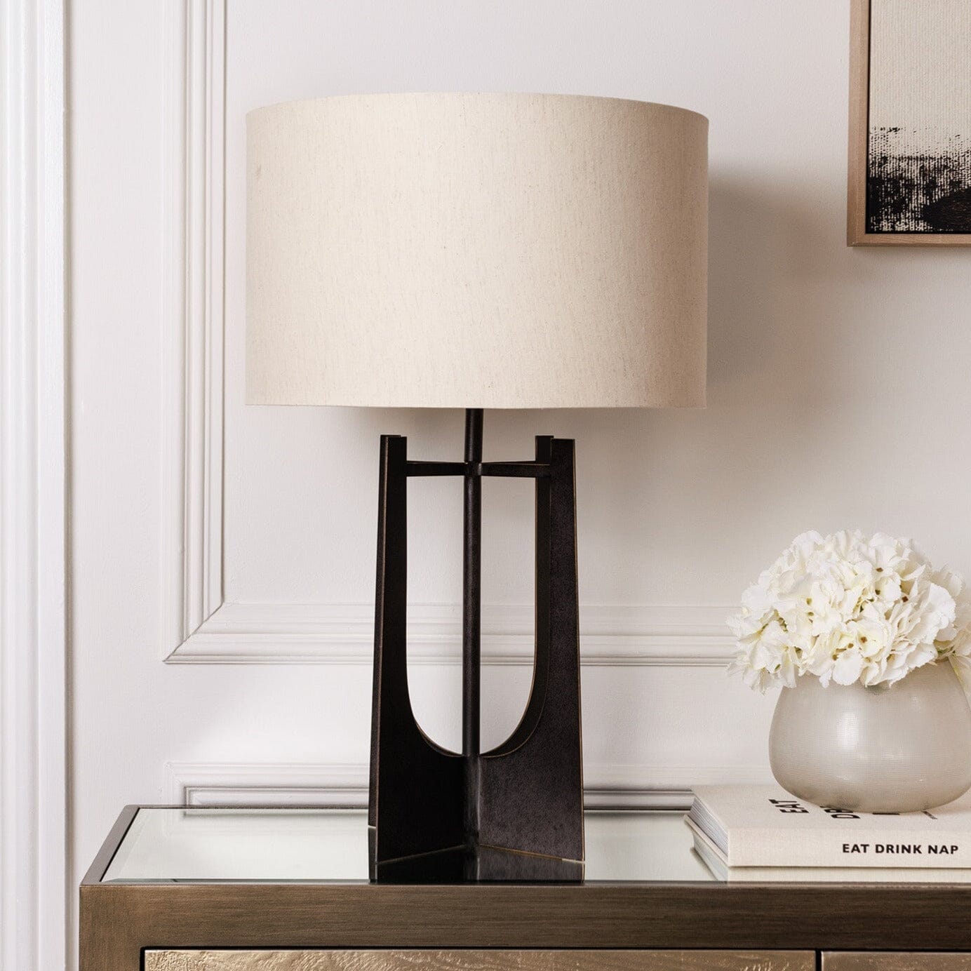 In Stock - Evelyn Hammered Bronze Table Lamp