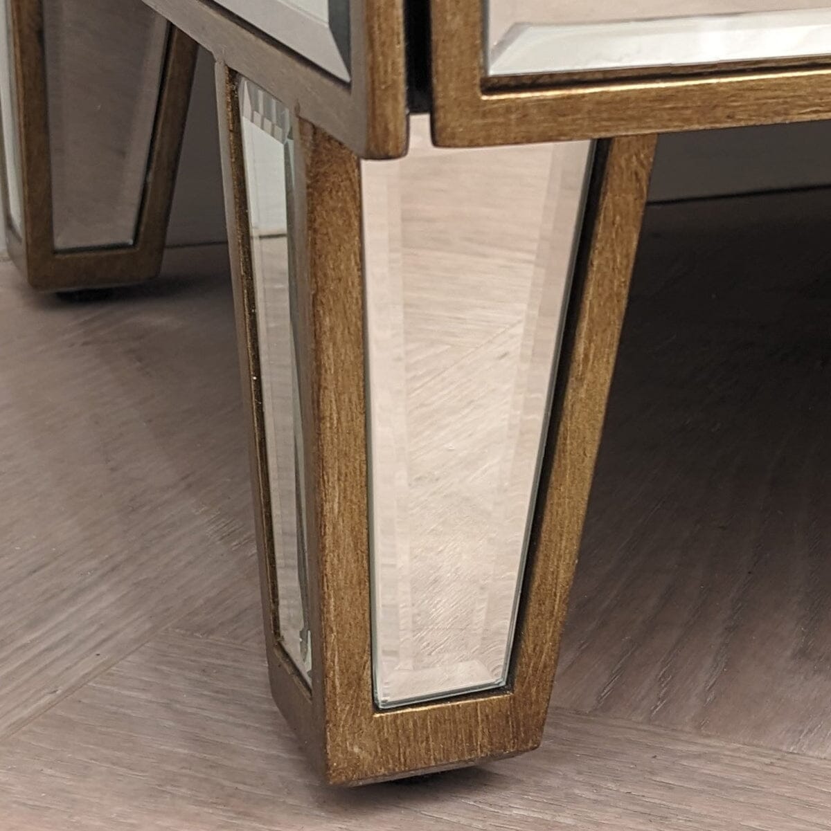 In Stock - Imani Luxury Mirrored & Gold 2 Door Cabinet