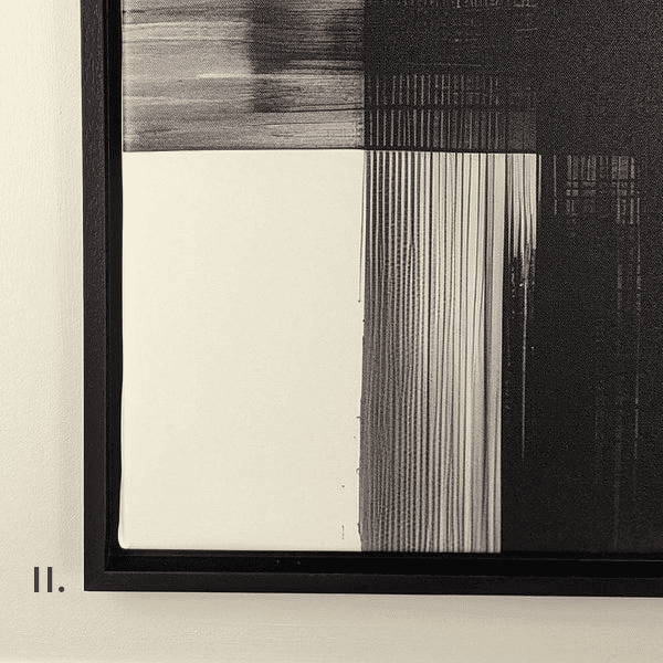 In Stock - Jackson Large Monochrome Framed Canvas Wall Art II - 100 x 75cm