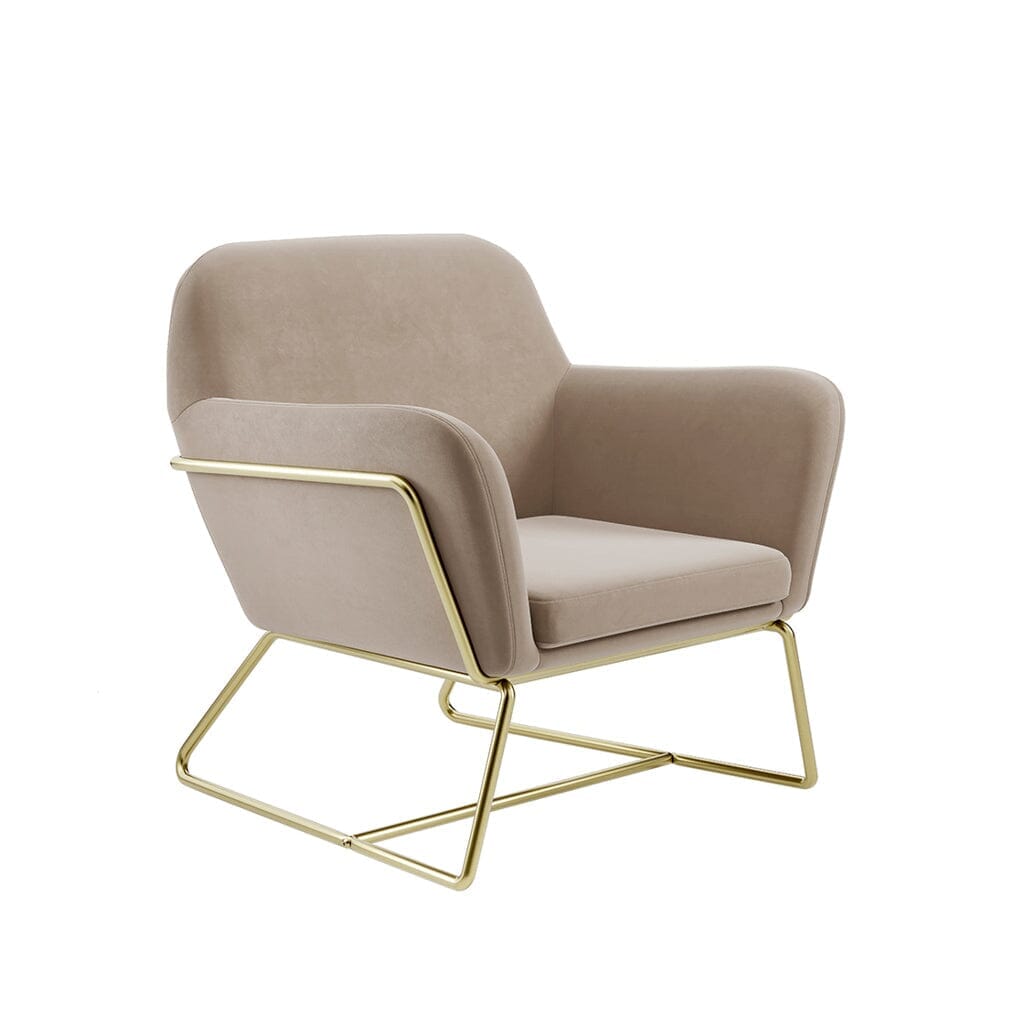 In Stock - Jaycee Beige & Gold Accent Chair