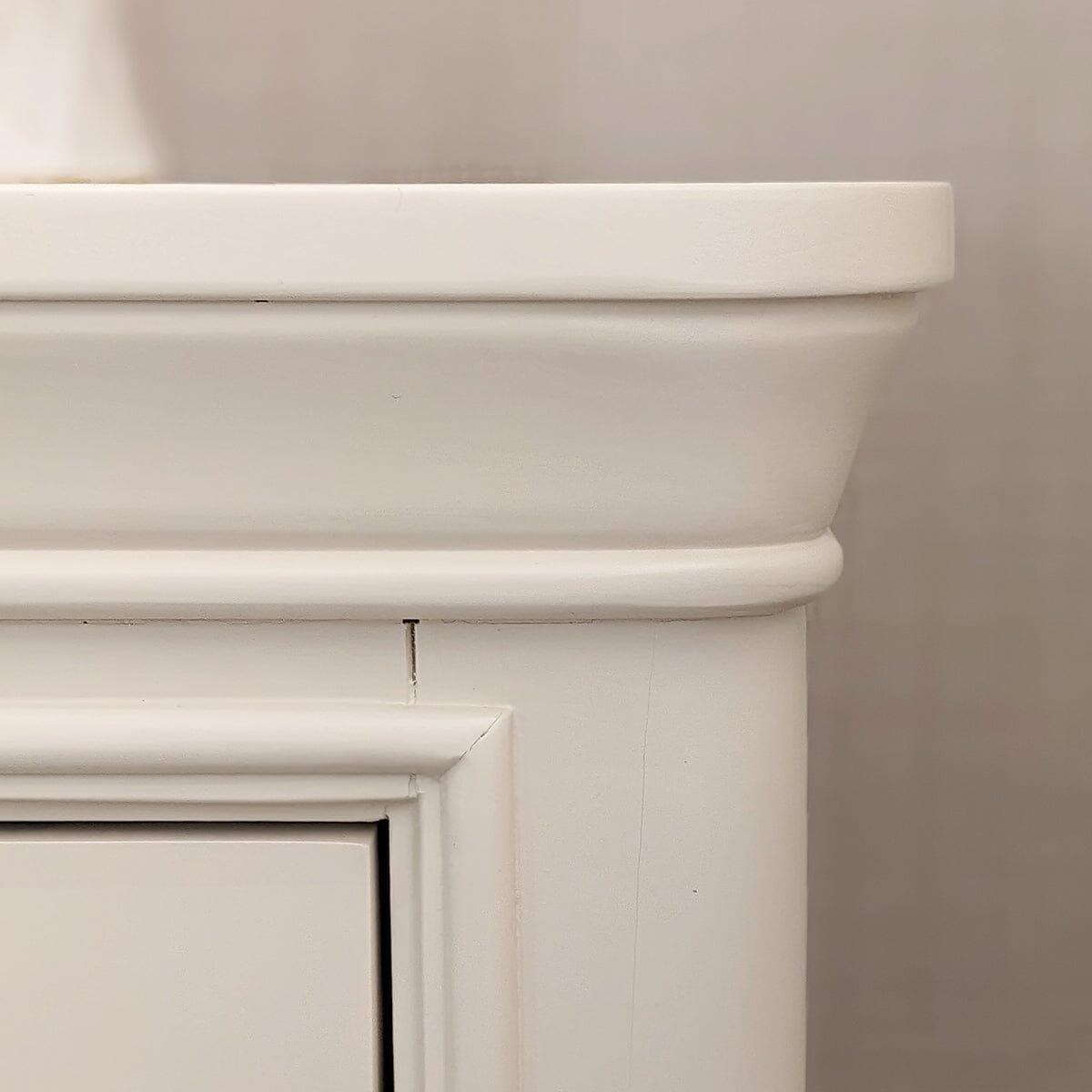 In Stock - Louvre White Wooden 2 Drawer Bedside Table