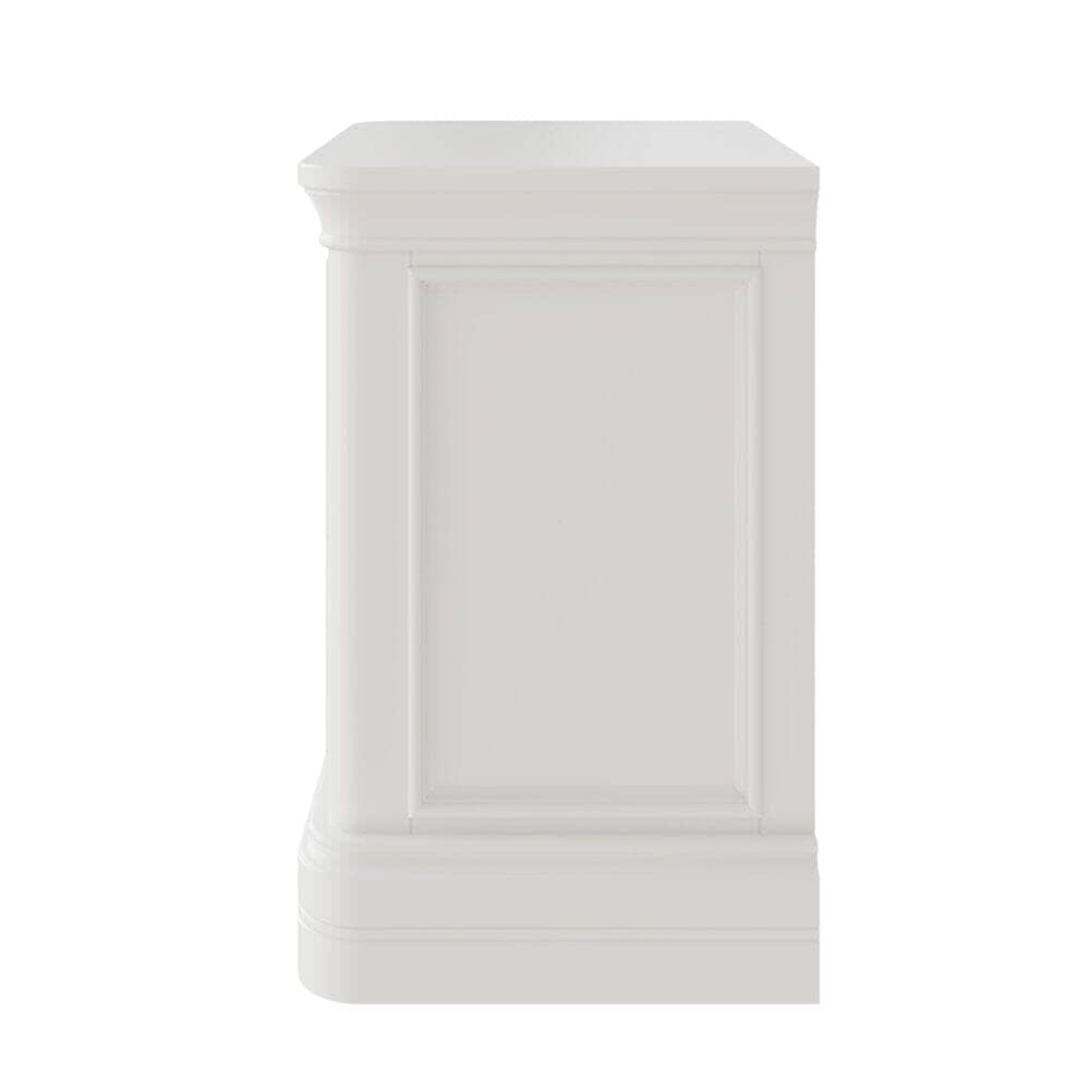 In Stock - Louvre White Wooden 2 Drawer Bedside Table