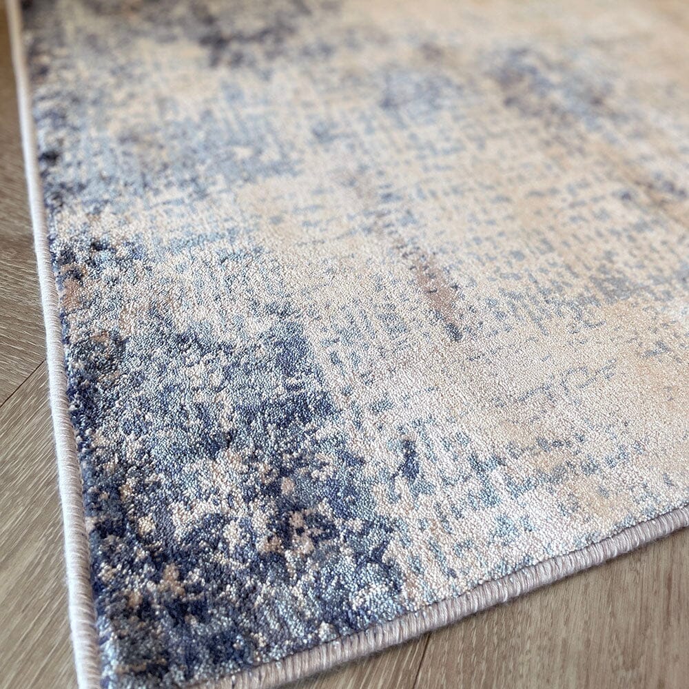 In Stock - Margo Blue & Cream Abstract Rug - 119 x 180cm