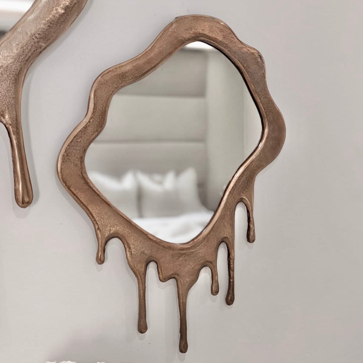 In Stock - Molten Gold Drip Large Abstract Mirror