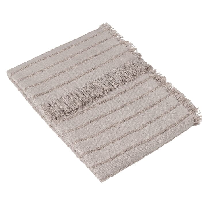 Maisie Greige Textured Fringed Throw