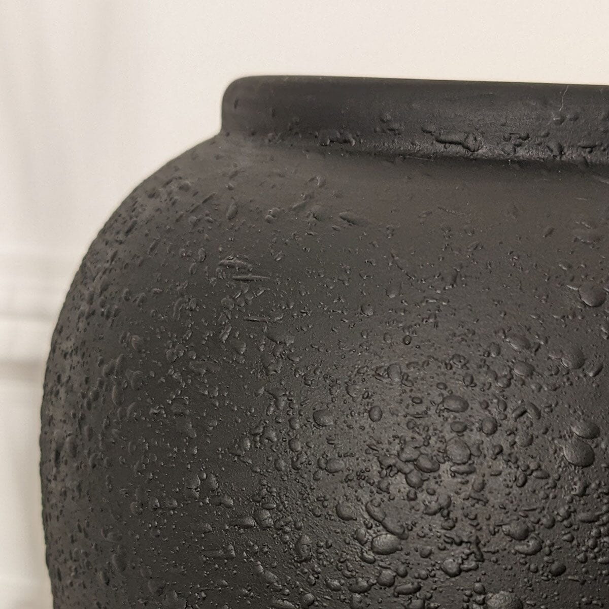 Odette Black Textured Ceramic Vase