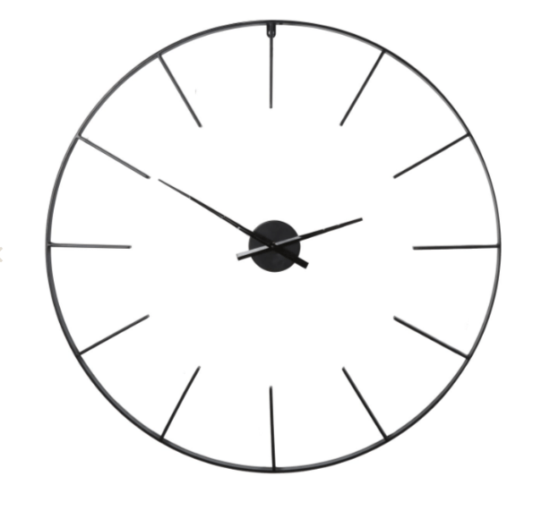 Portland Black Skeleton Wall Clock