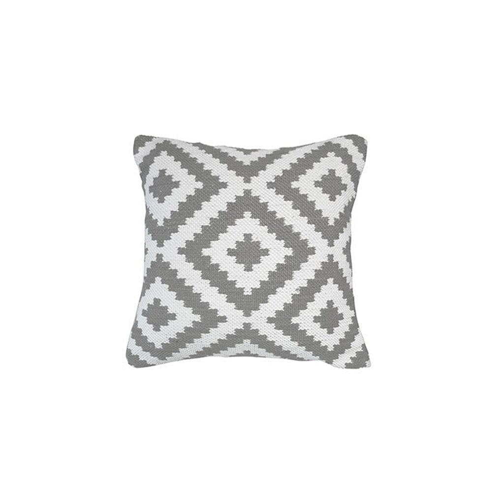 Rho Grey & White Geometric Print Outdoor Cushion