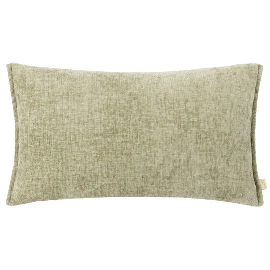 Souffle Sage Green Woven Cushion with Oxford Border - 30x50cm
