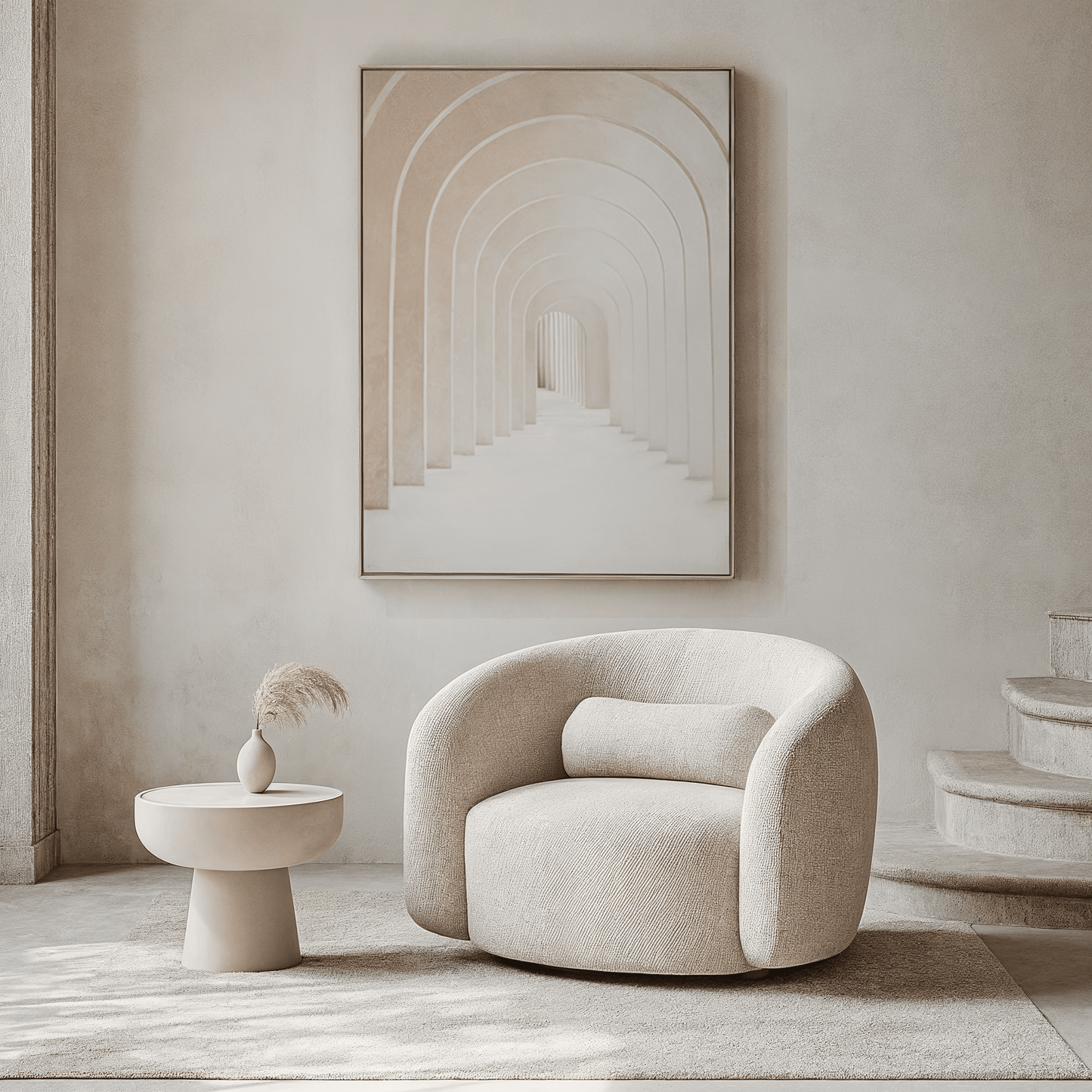 Utopia Large Arched Print Framed Canvas Wall Art