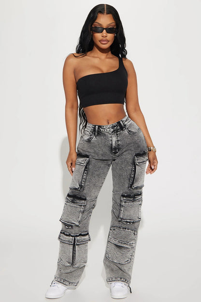 Fairfax High Rise Stretch Cargo Jeans