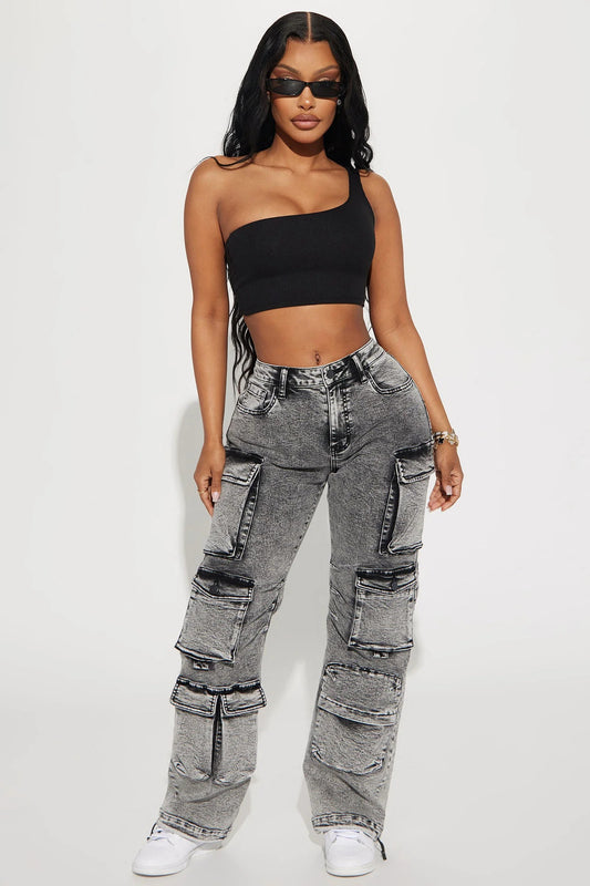 Fairfax High Rise Stretch Cargo Jeans