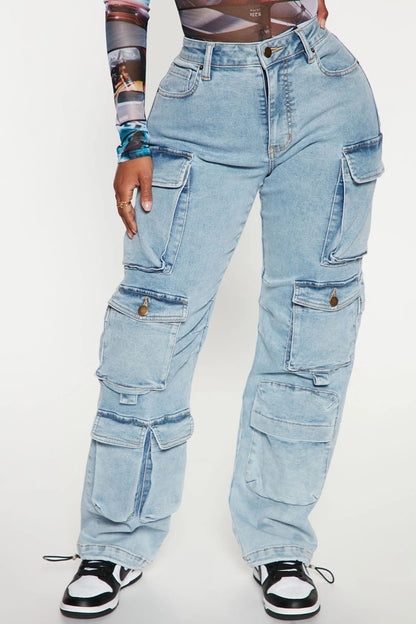 Fairfax High Rise Stretch Cargo Jeans