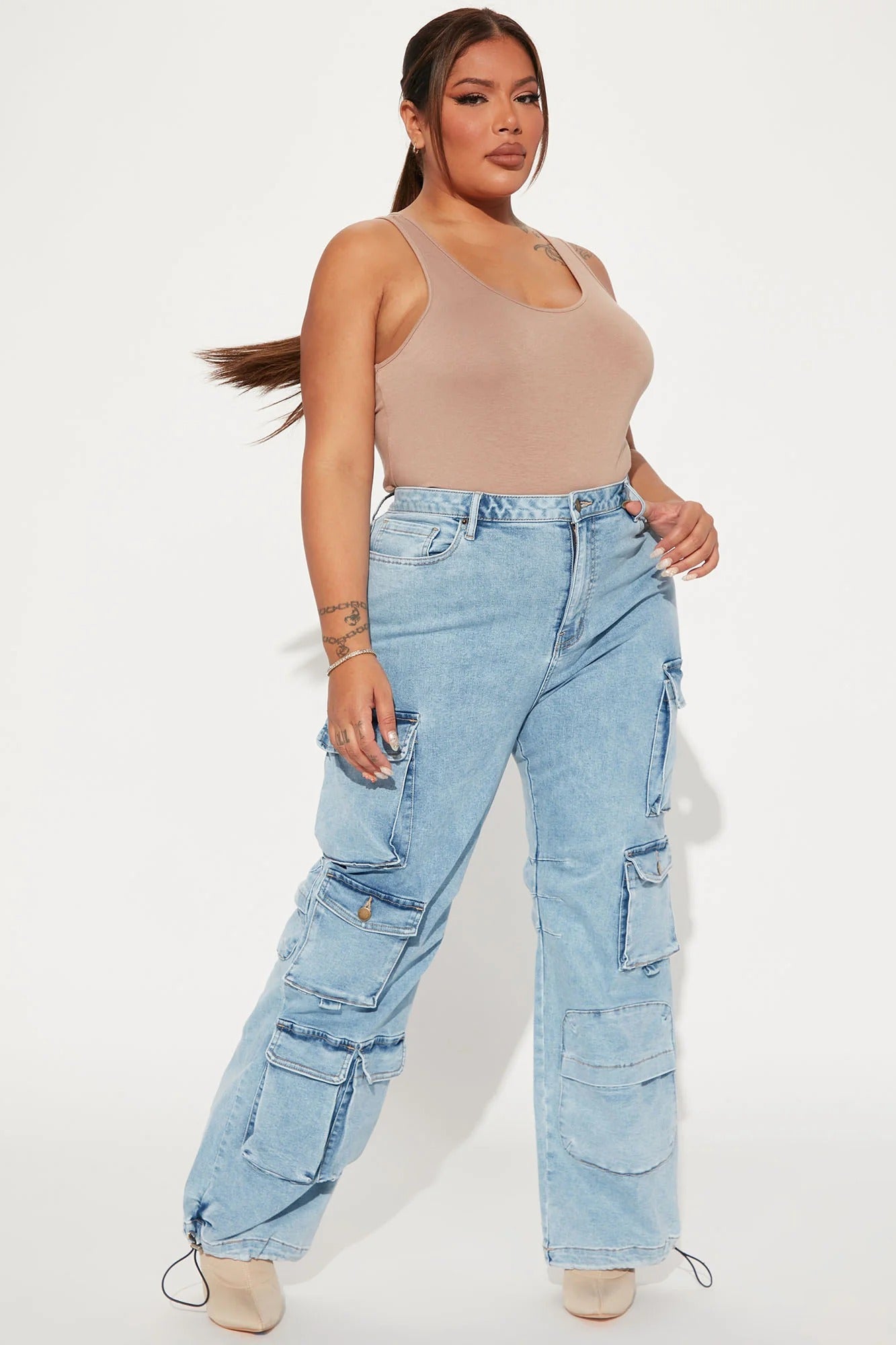 Fairfax High Rise Stretch Cargo Jeans