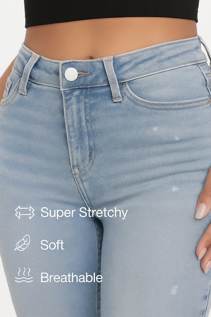Minimalist High Waist Denim Stretch Jeans
