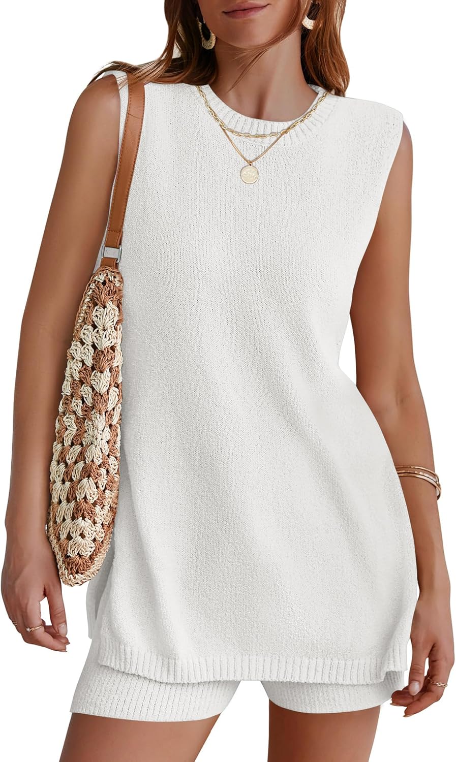 Women's Sleeveless Sweater Lounge Set
