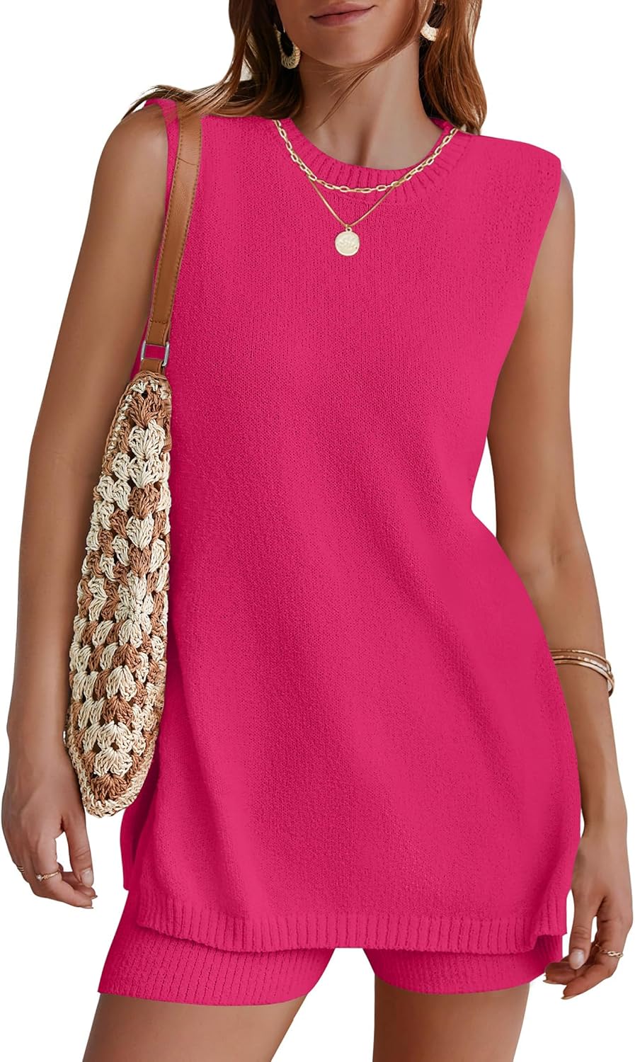 Women's Sleeveless Sweater Lounge Set