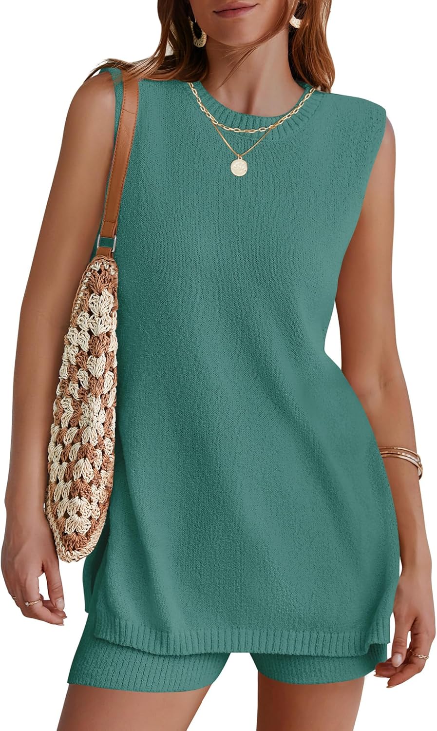 Women's Sleeveless Sweater Lounge Set