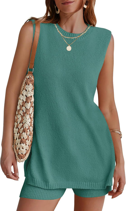 Women's Sleeveless Sweater Lounge Set