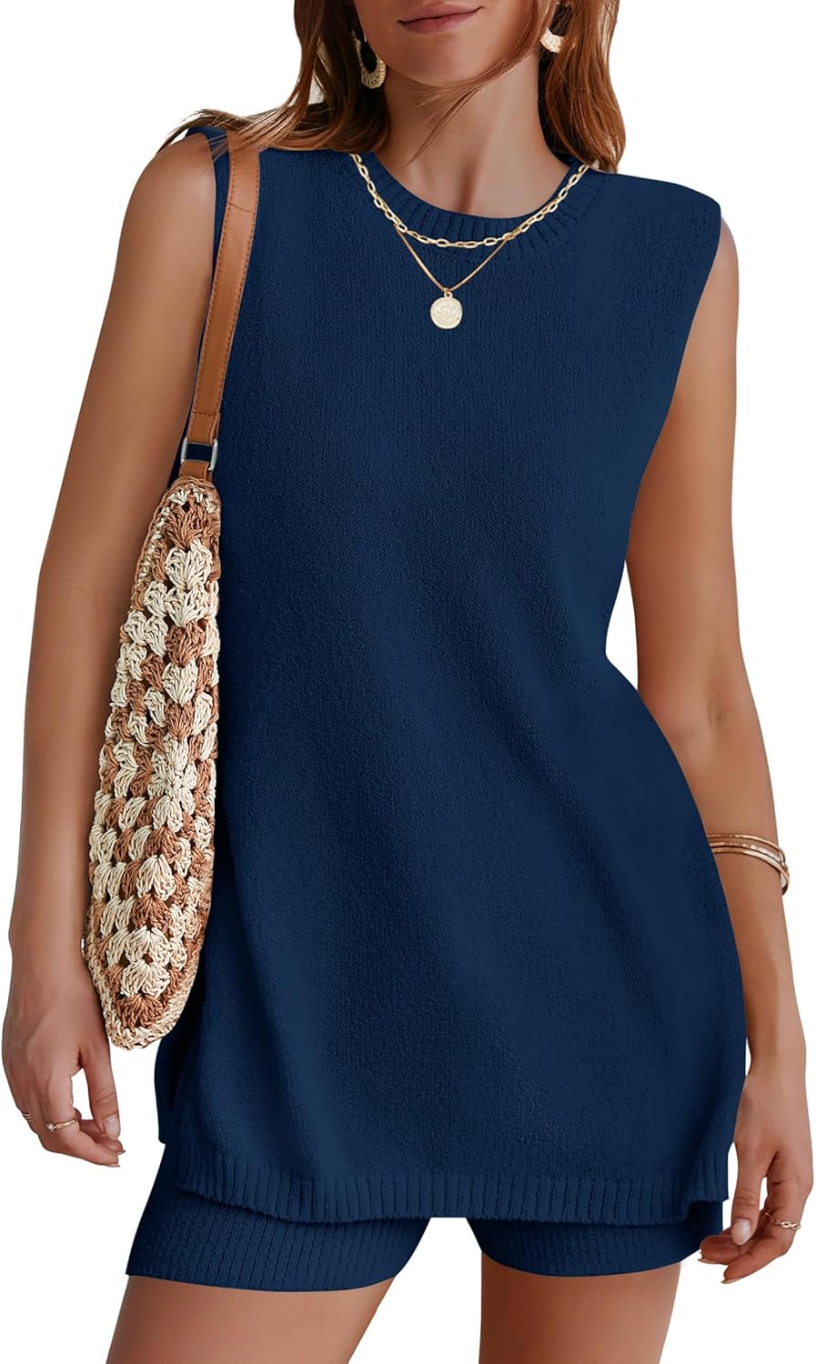 Women's Sleeveless Sweater Lounge Set