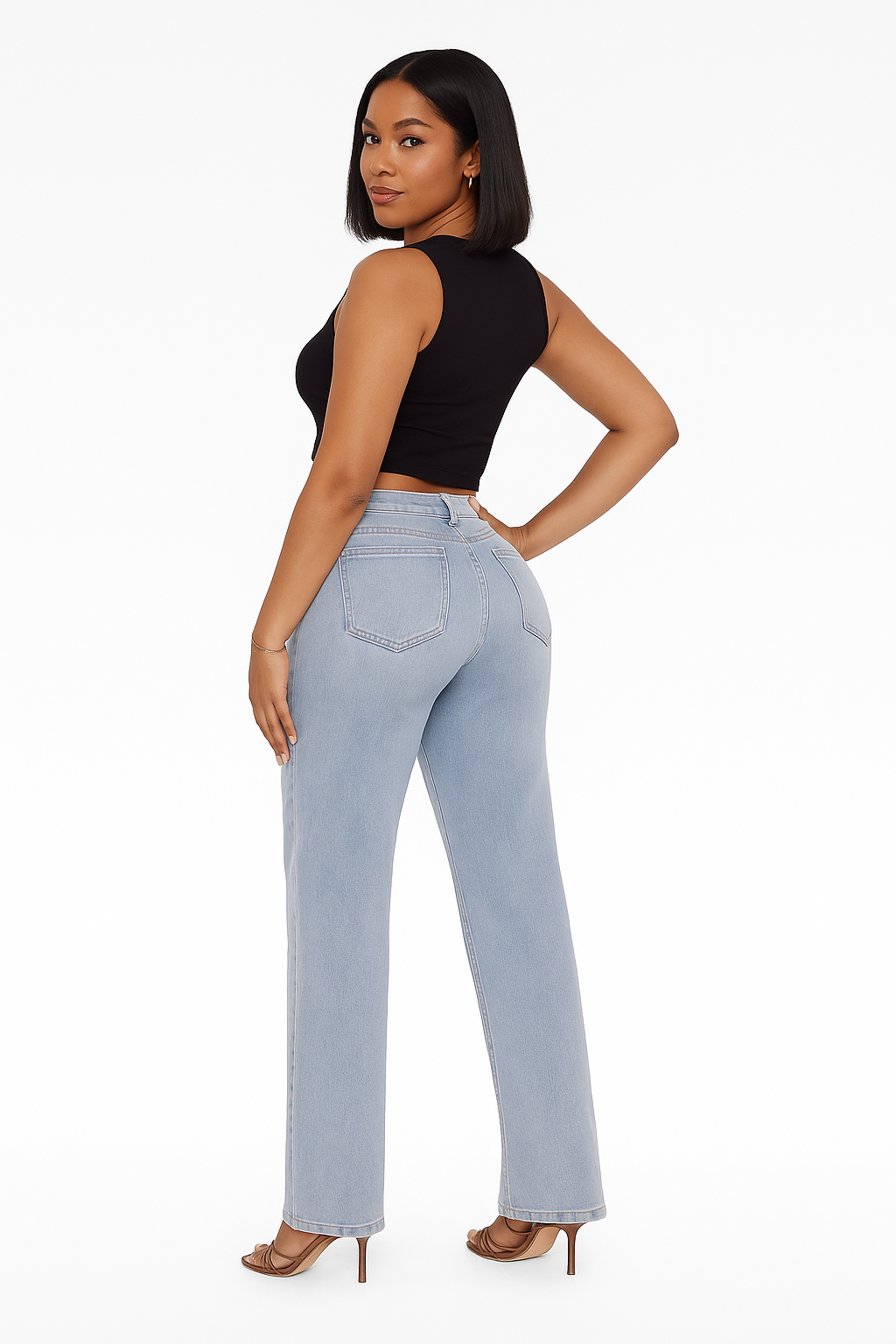 Minimalist High Waist Denim Stretch Jeans
