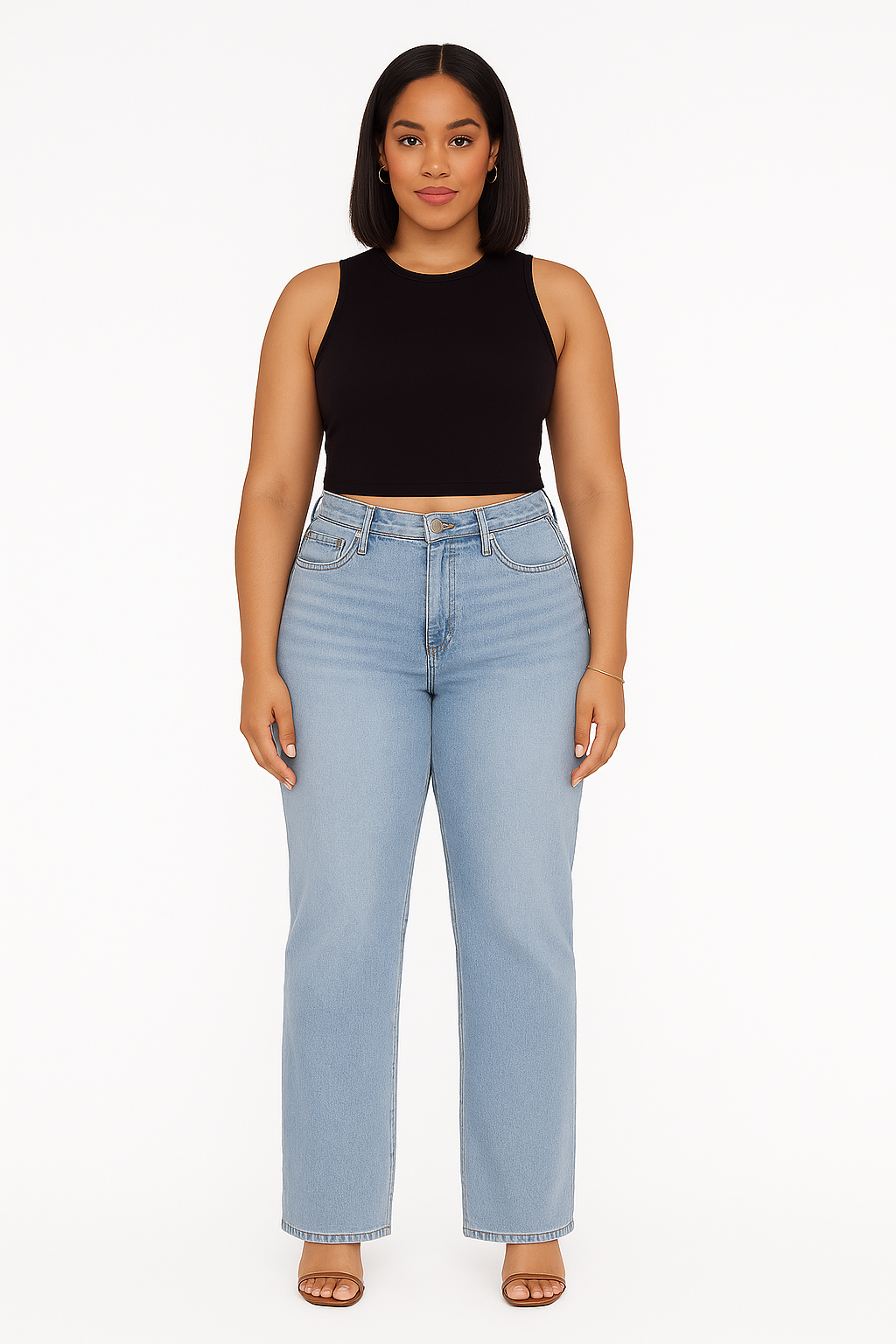 Minimalist High Waist Denim Stretch Jeans
