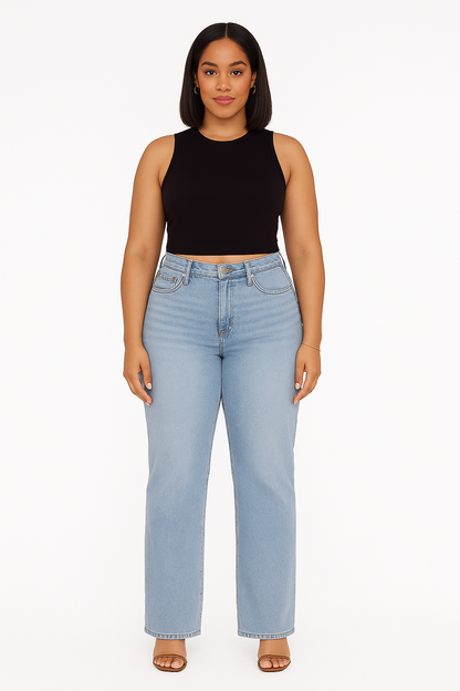 Minimalist High Waist Denim Stretch Jeans
