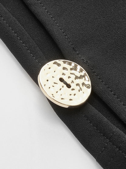 Cut-Out Side Metal Detail Zipper T-Shirt