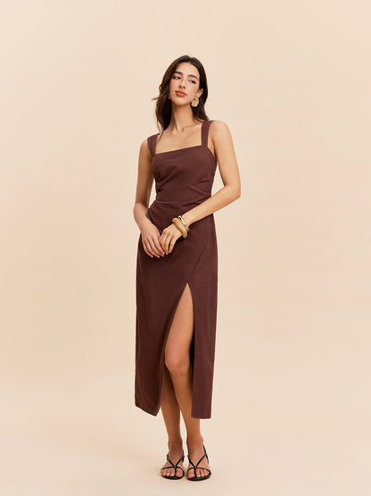 Cotton & Linen Slit Dress