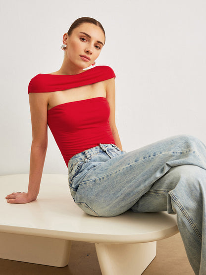 Off-Shoulder Backless Top